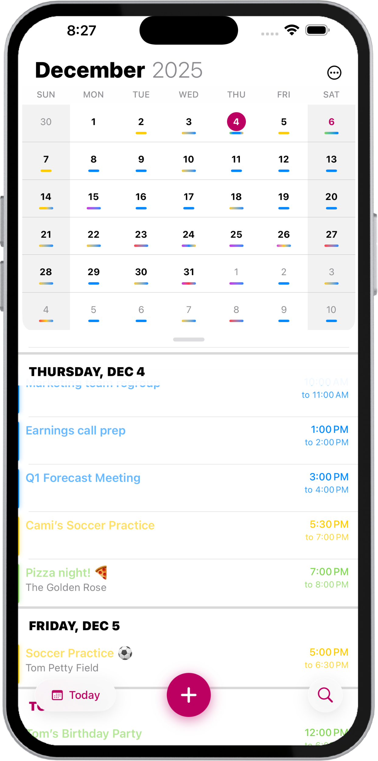 Eventual Calendar month view on iPhone