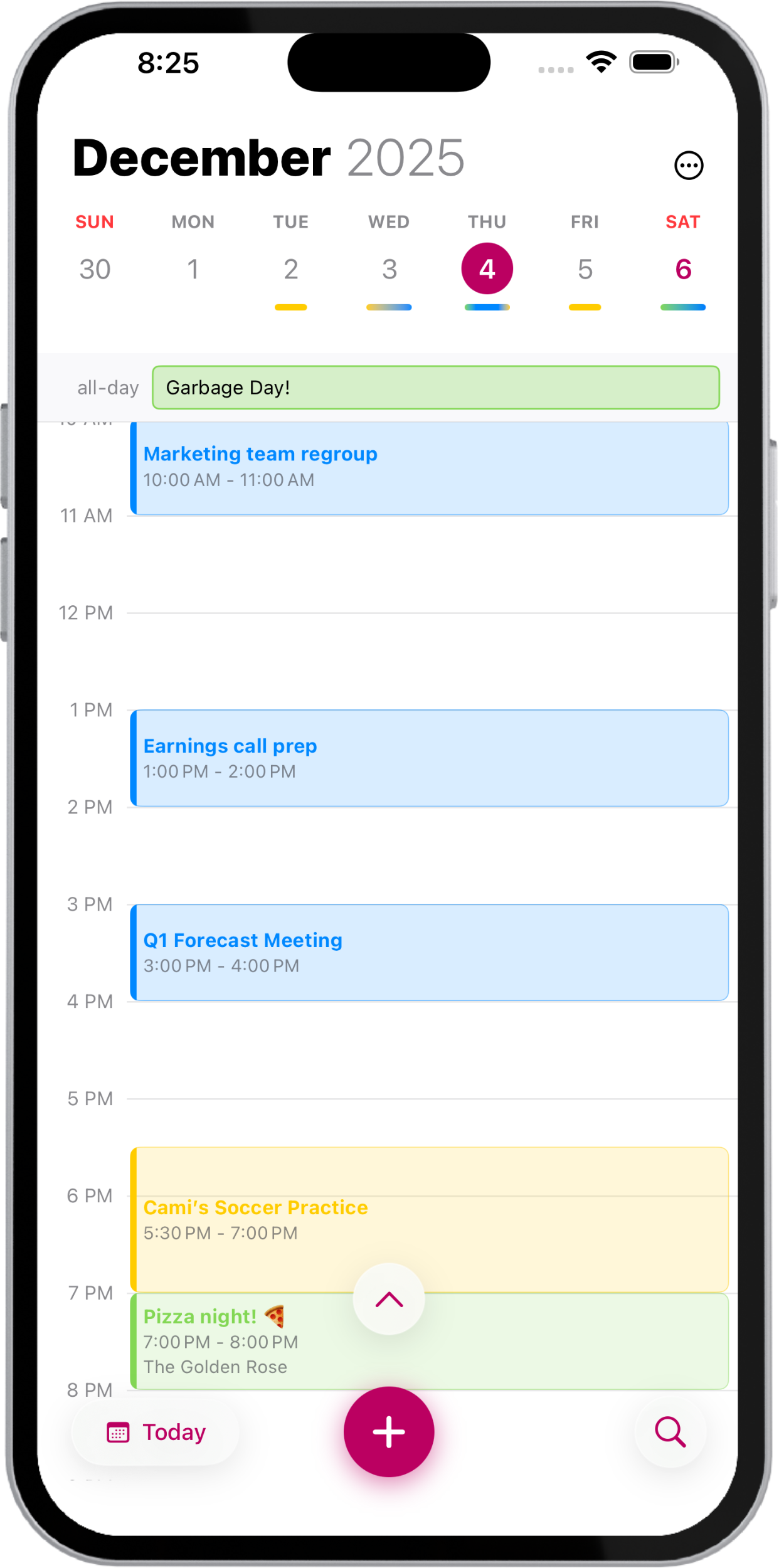 Eventual Calendar day view on iPhone